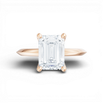 Marlene emerald lab diamond engagement ring in 18k rose gold - view 6