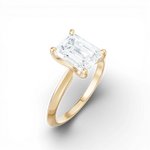 Marlene emerald lab diamond engagement ring in 14k yellow gold - view 3