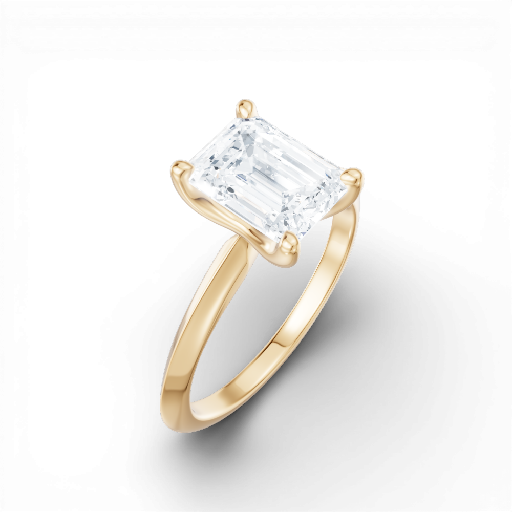 Marlene emerald lab diamond engagement ring in 14k yellow gold - view 3