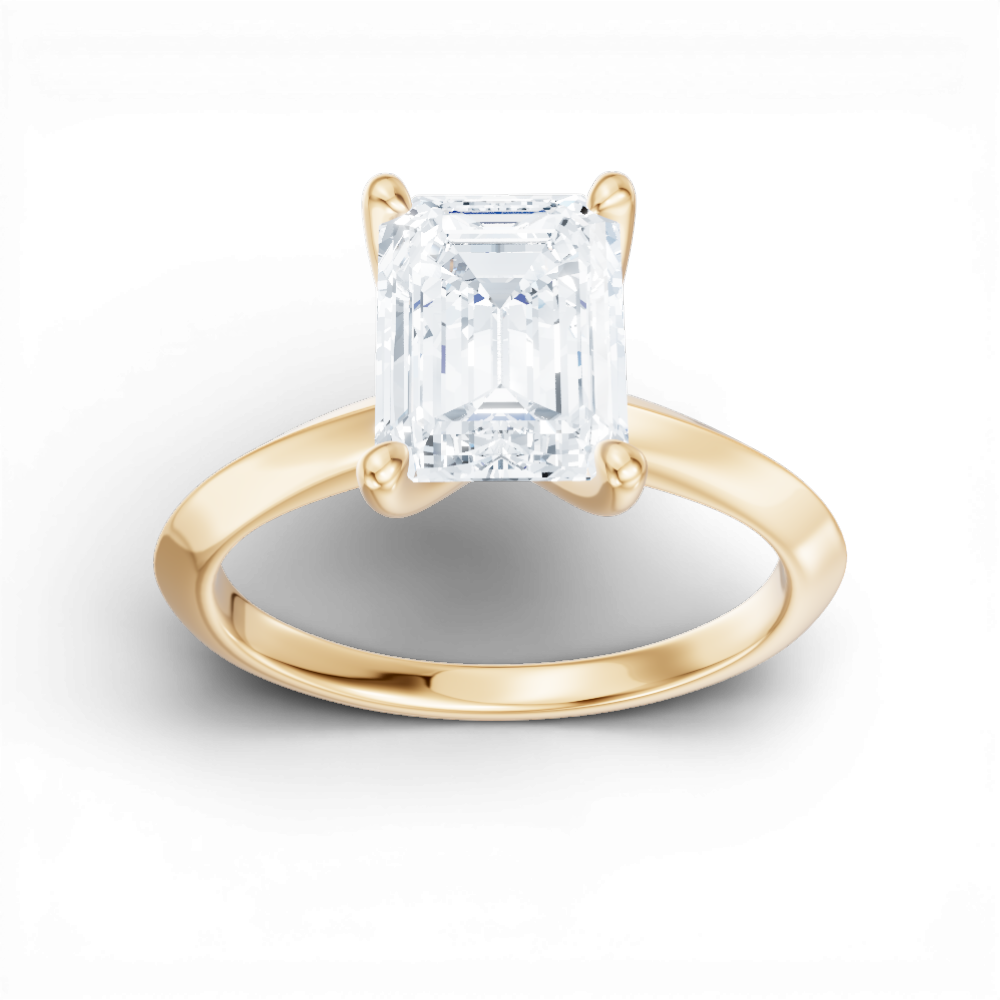 Marlene emerald lab diamond engagement ring in 14k yellow gold - view 5