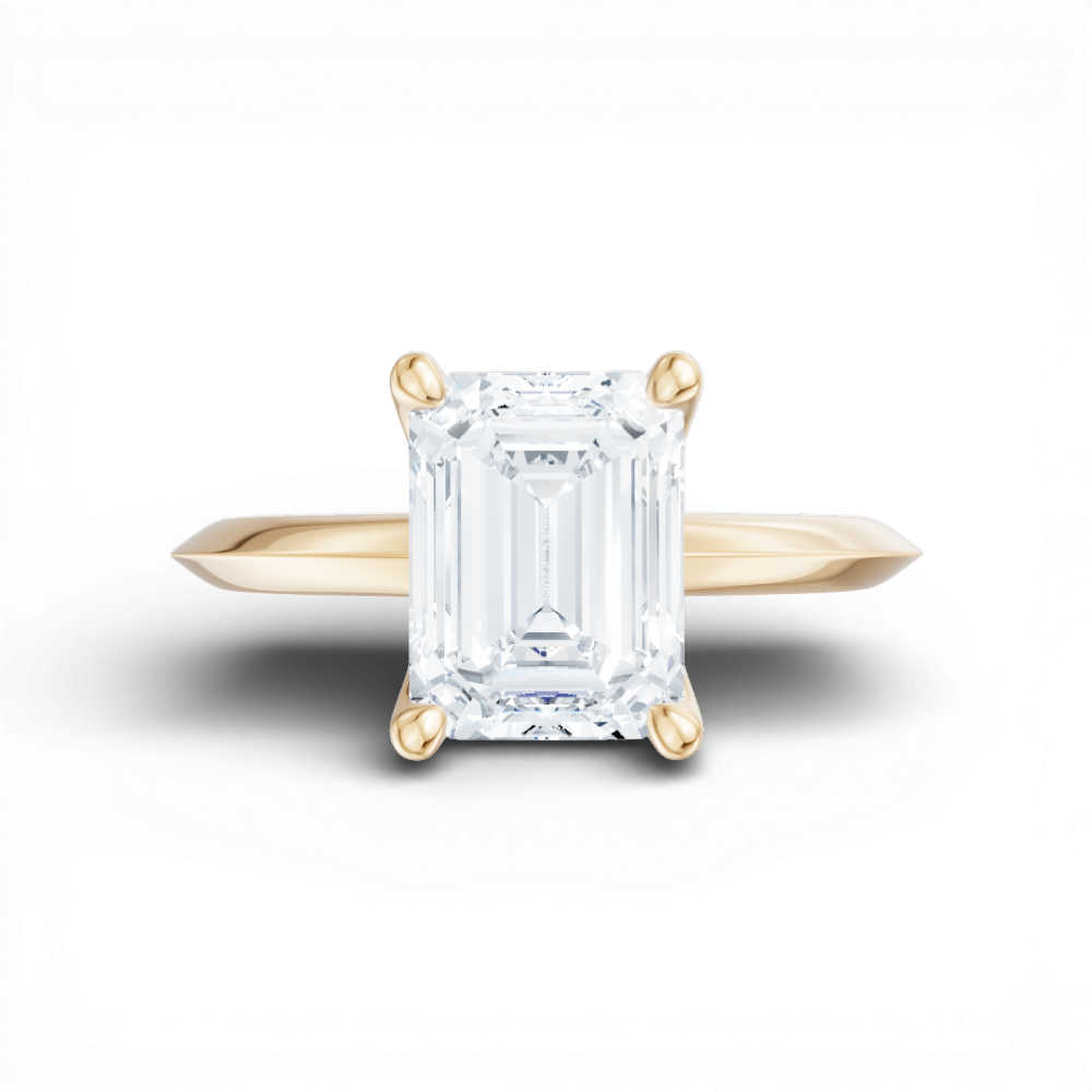 Marlene emerald lab diamond engagement ring in 14k yellow gold - view 6