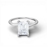 Miranda emerald lab diamond engagement ring in 14k white gold