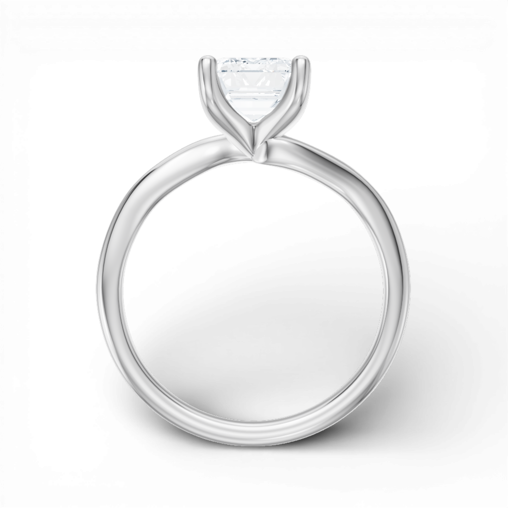 Miranda emerald lab diamond engagement ring in platinum - view 2