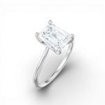 Miranda emerald lab diamond engagement ring in 14k white gold - view 3
