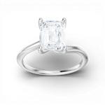 Miranda emerald lab diamond engagement ring in platinum - view 5