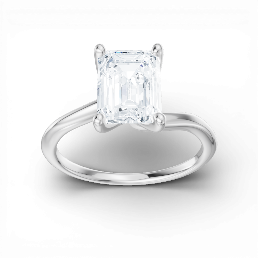 Miranda emerald lab diamond engagement ring in platinum - view 5