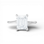 Miranda emerald lab diamond engagement ring in platinum - view 6