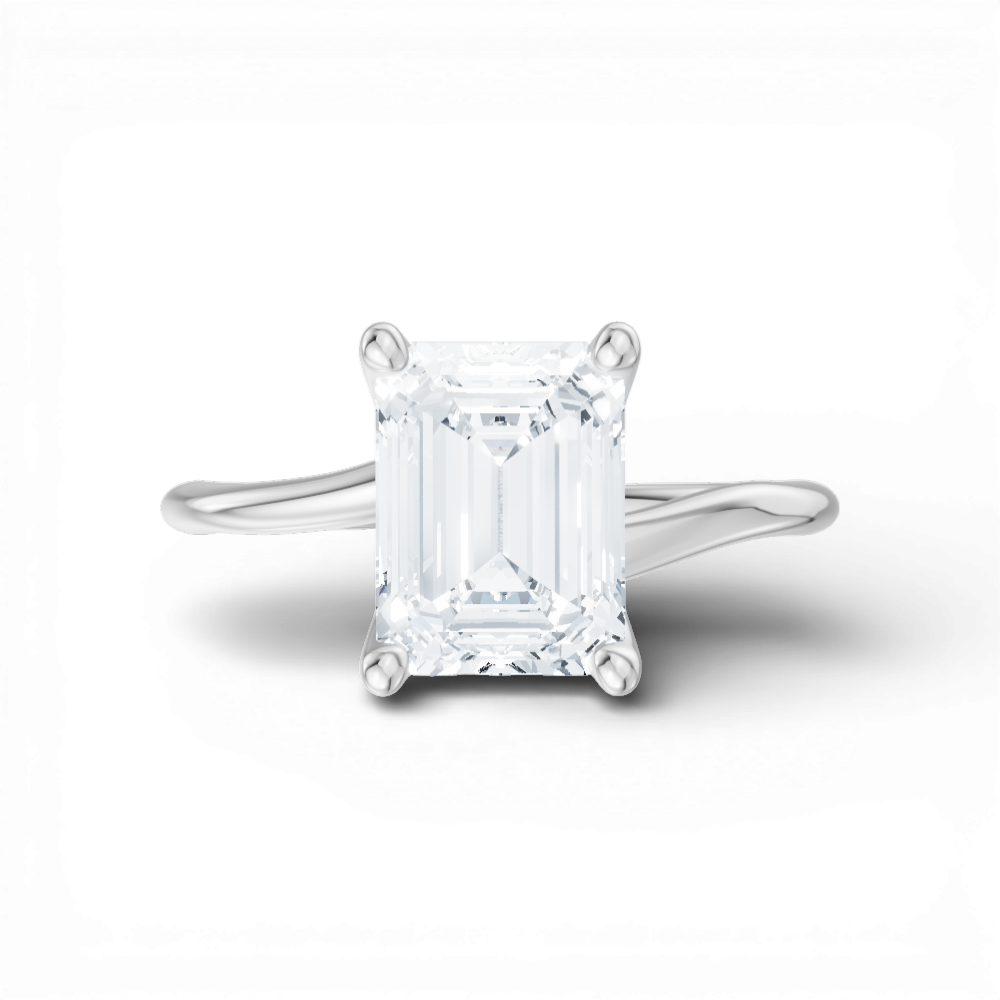 Miranda emerald lab diamond engagement ring in 18k white gold - view 6