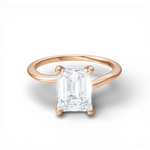 Miranda emerald lab diamond engagement ring in 18k rose gold