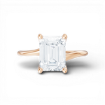 Miranda emerald lab diamond engagement ring in 18k rose gold - view 6