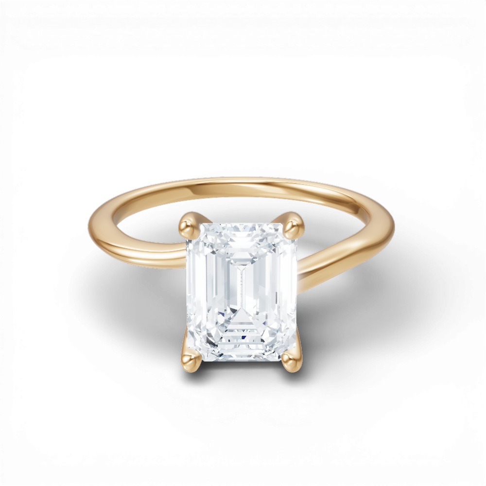 Miranda emerald lab diamond engagement ring in 14k yellow gold