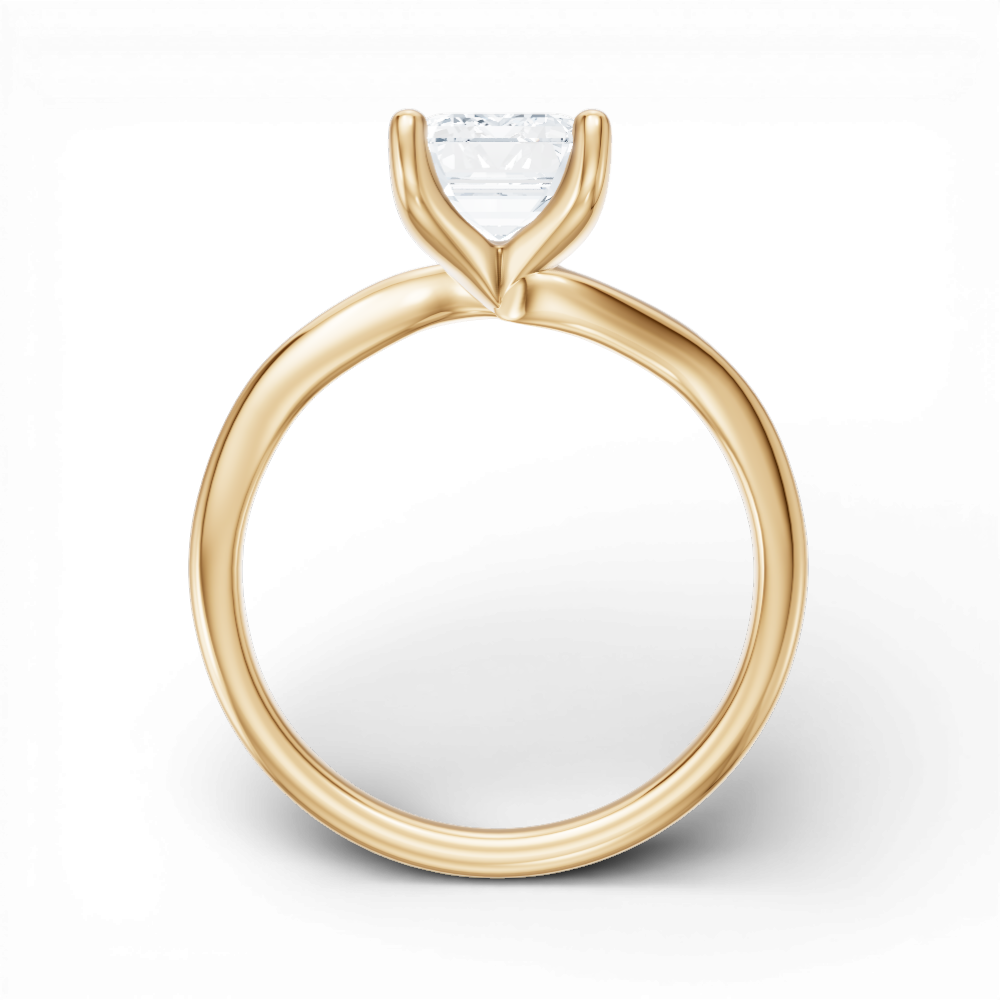 Miranda emerald lab diamond engagement ring in 14k yellow gold - view 2
