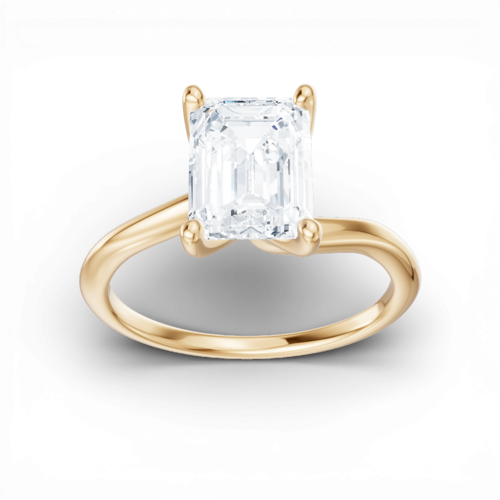 Miranda emerald lab diamond engagement ring in 14k yellow gold - view 5