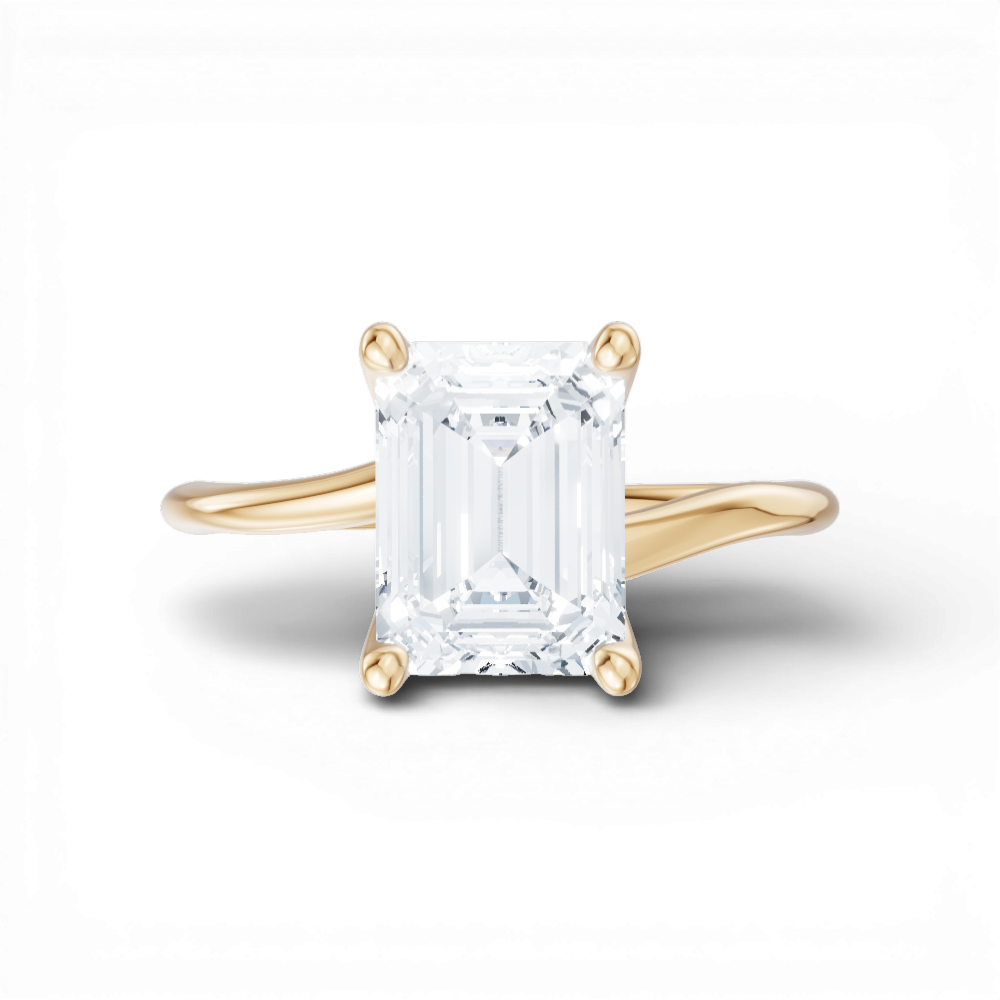 Miranda emerald lab diamond engagement ring in 14k yellow gold - view 6