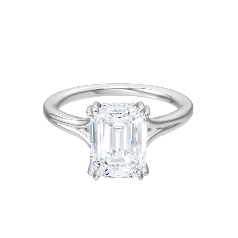 Valerie emerald lab diamond engagement ring in 18k white gold