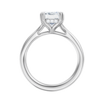 Valerie emerald lab diamond engagement ring in 18k white gold - view 2
