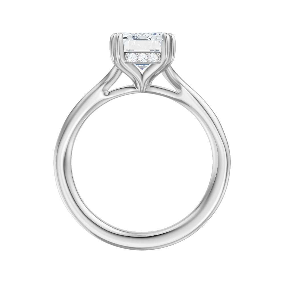 Valerie emerald lab diamond engagement ring in 18k white gold - view 2
