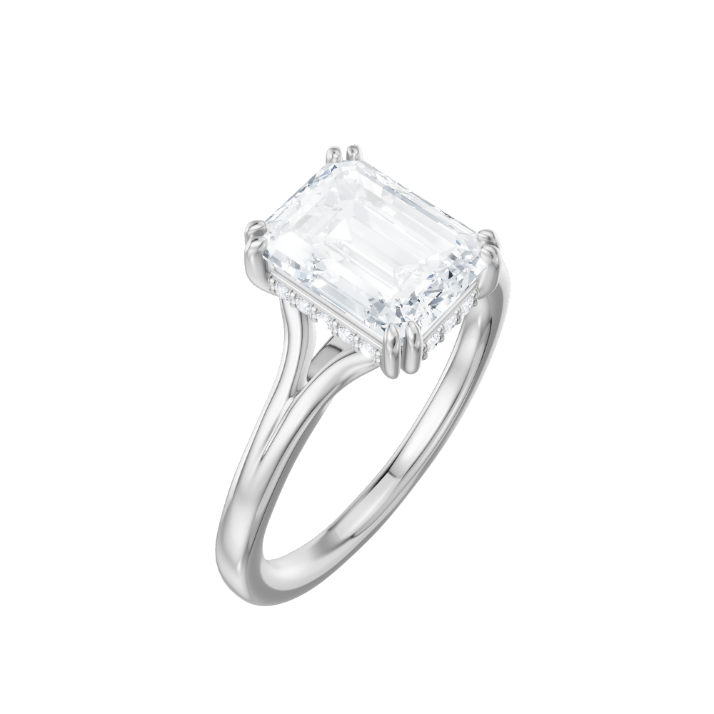 Valerie emerald lab diamond engagement ring in platinum - view 3