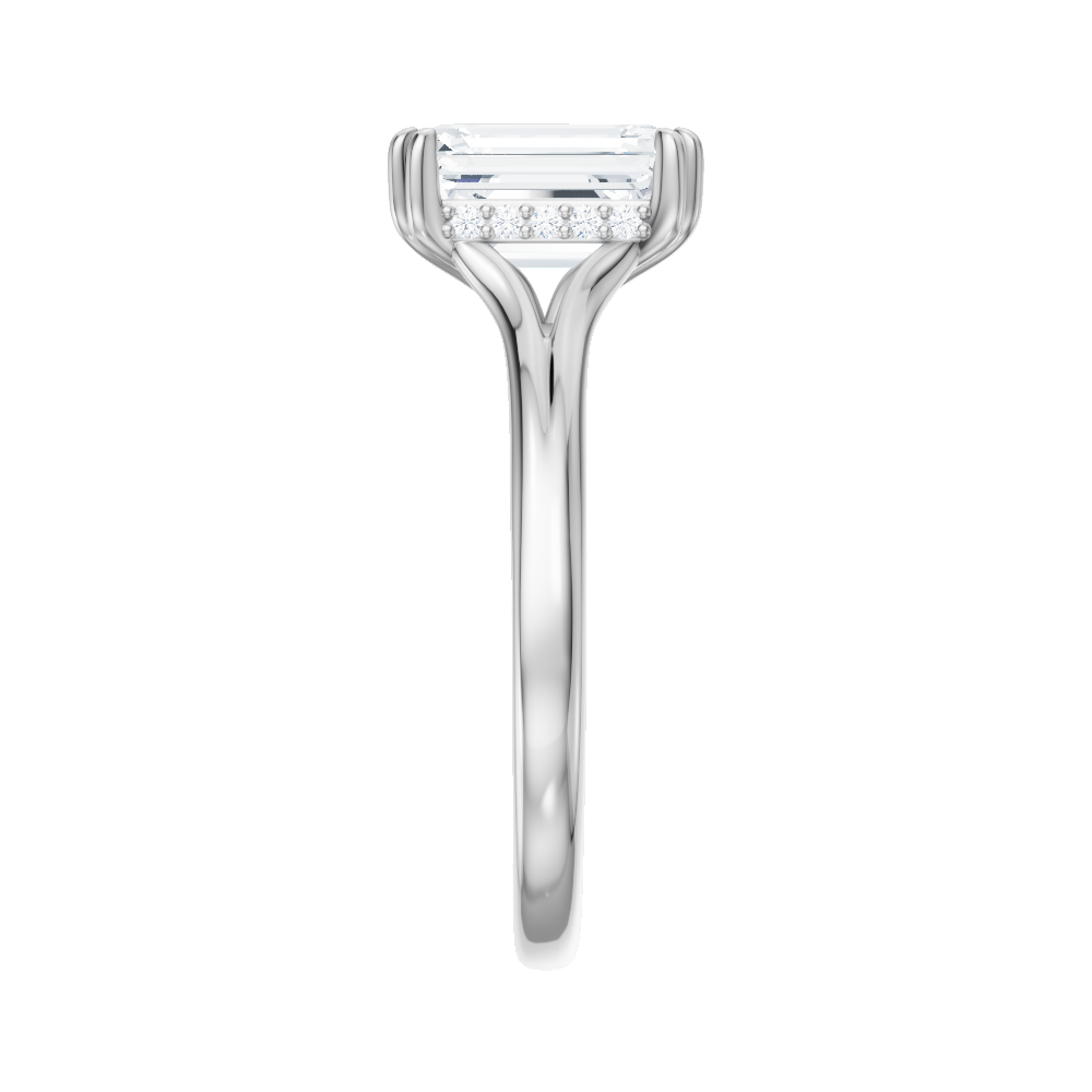 Valerie emerald lab diamond engagement ring in 18k white gold - view 4
