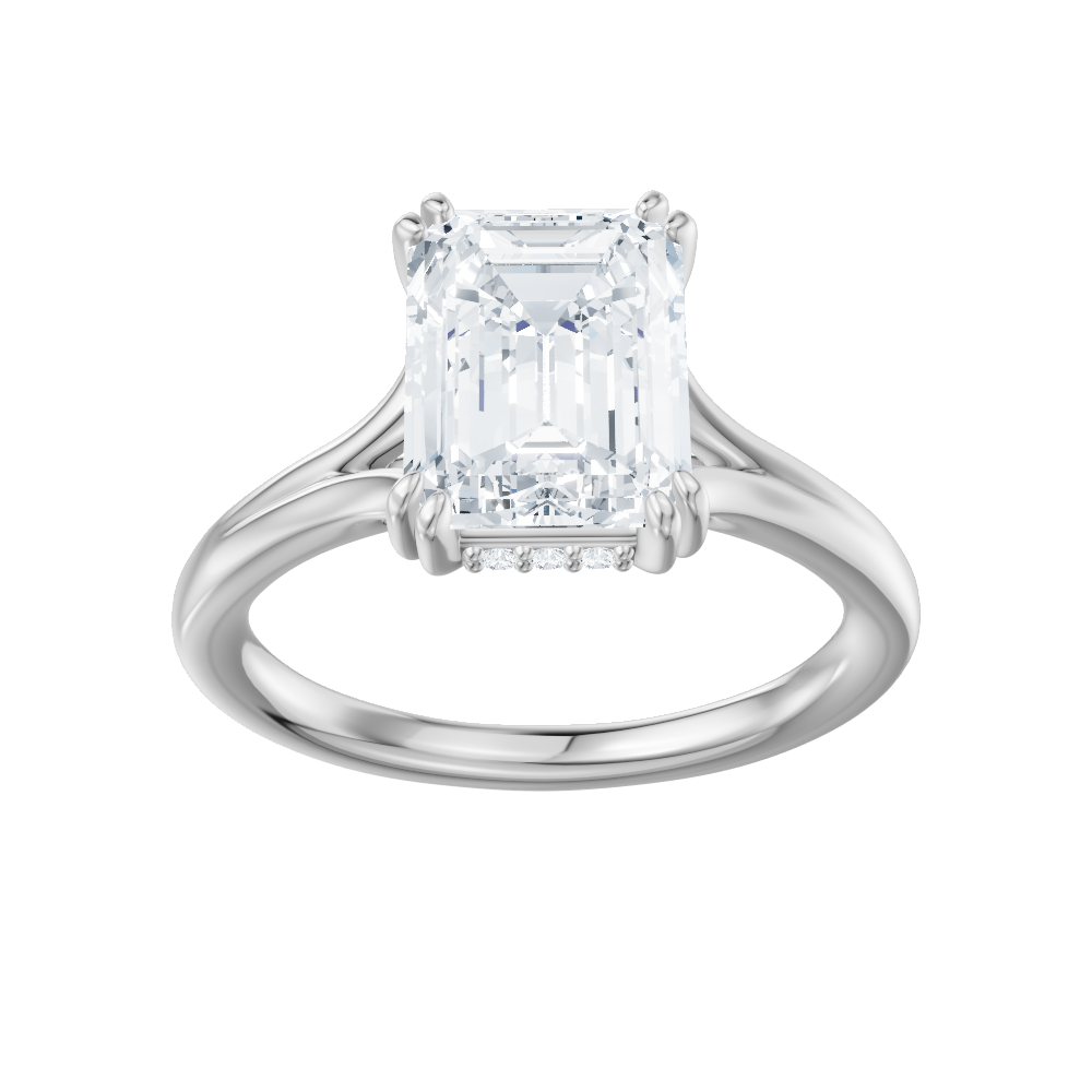 Valerie emerald lab diamond engagement ring in 14k white gold - view 5