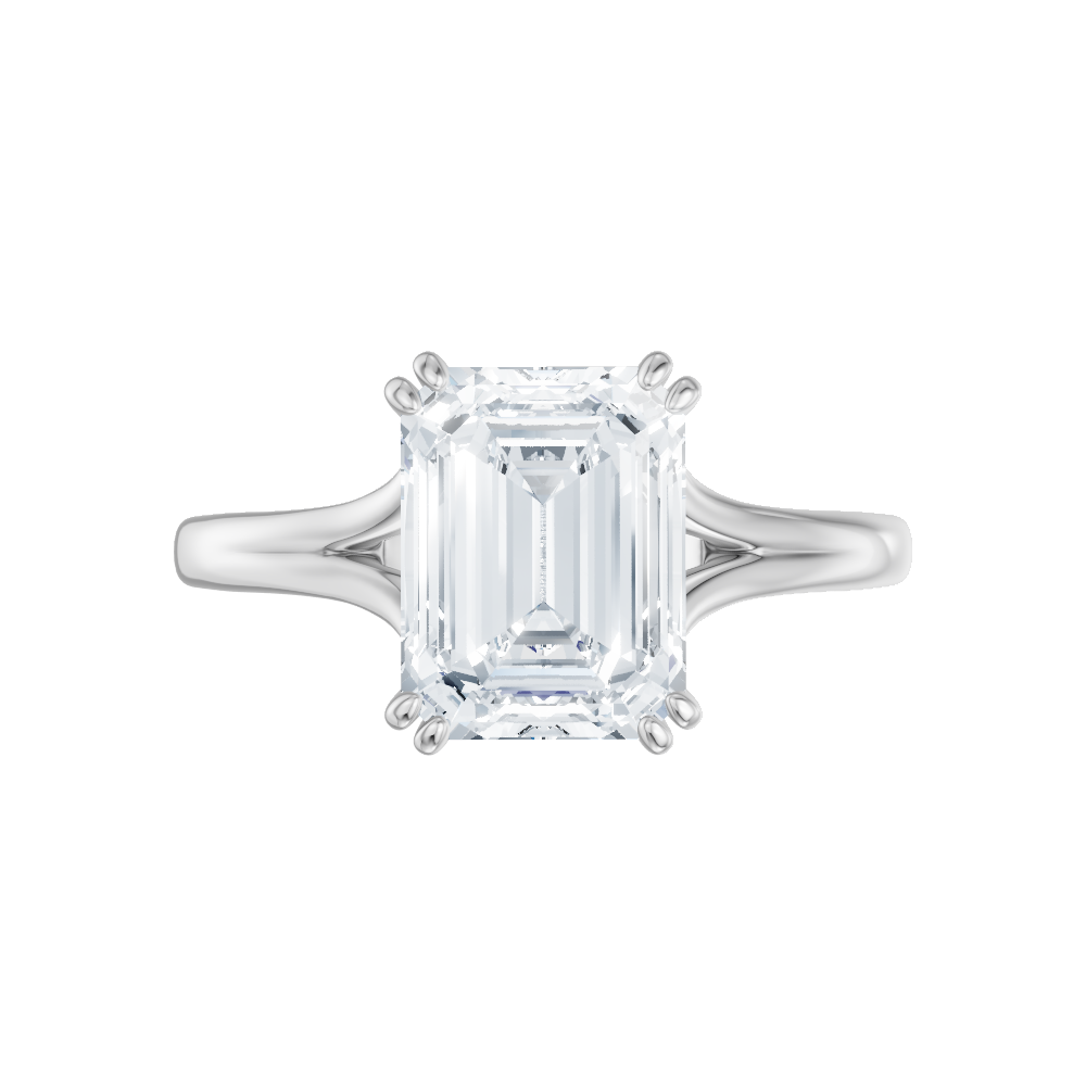 Valerie emerald lab diamond engagement ring in 18k white gold - view 6