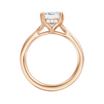 Valerie emerald lab diamond engagement ring in 18k rose gold - view 2