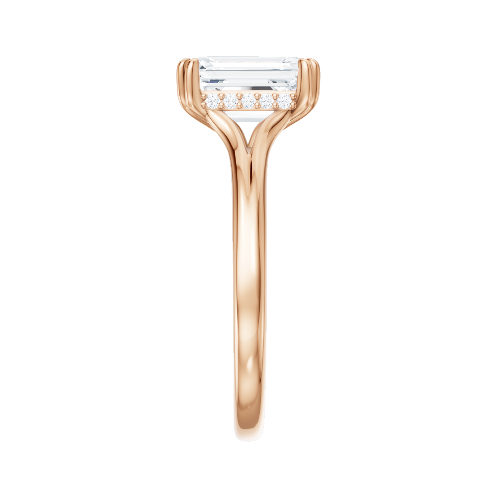Valerie emerald lab diamond engagement ring in 18k rose gold - view 4