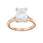 Valerie emerald lab diamond engagement ring in 18k rose gold - view 5