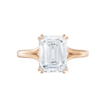 Valerie emerald lab diamond engagement ring in 18k rose gold - view 6
