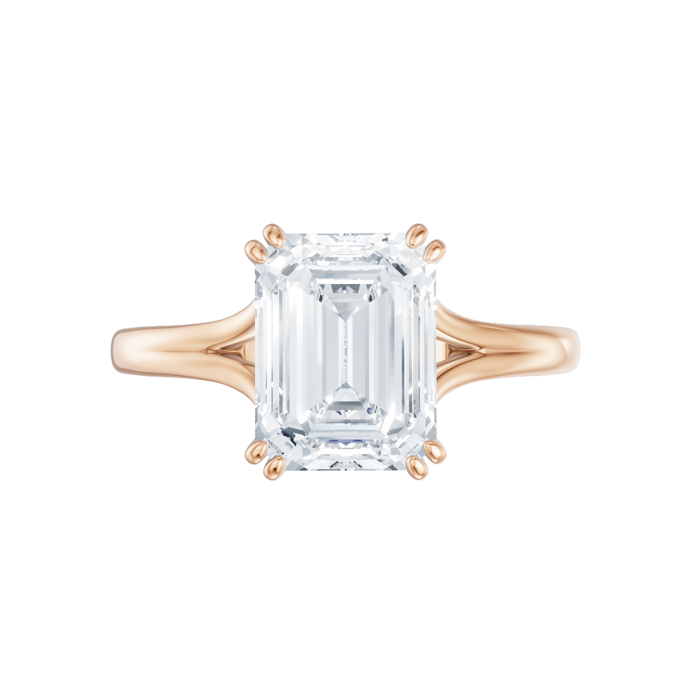 Valerie emerald lab diamond engagement ring in 18k rose gold - view 6