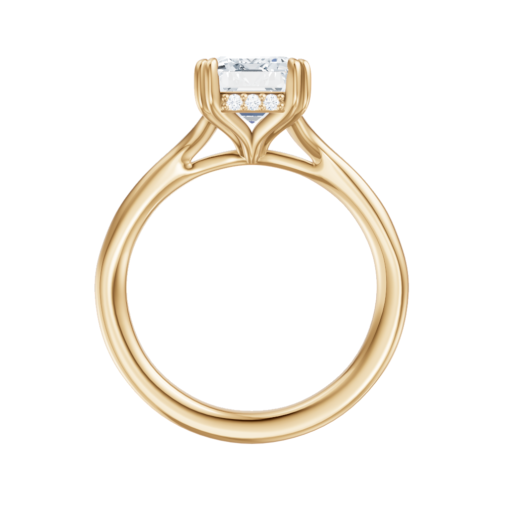 Valerie emerald lab diamond engagement ring in 18k yellow gold - view 2