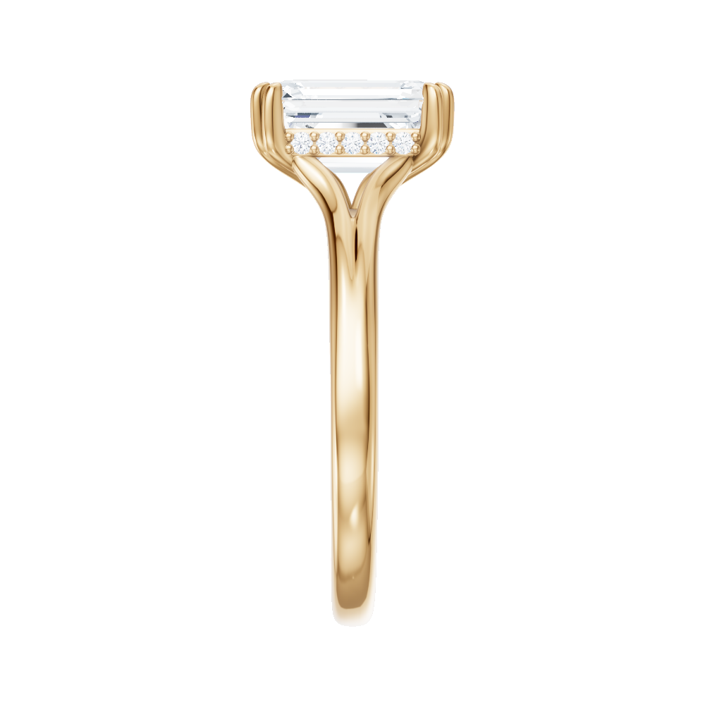 Valerie emerald lab diamond engagement ring in 18k yellow gold - view 4