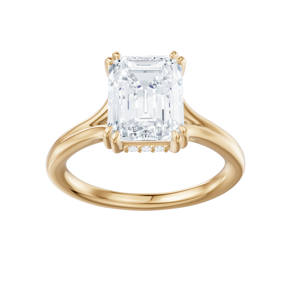 Valerie emerald lab diamond engagement ring in 18k yellow gold - view 5