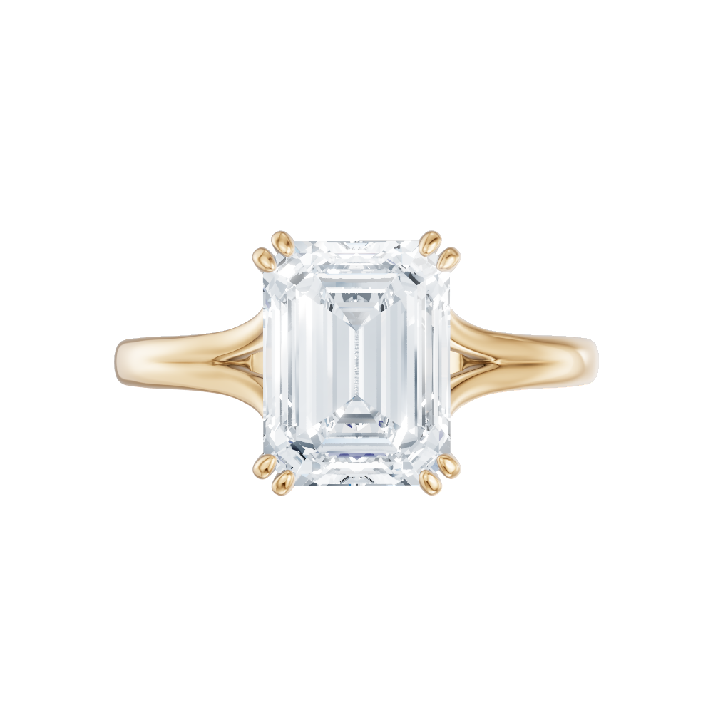 Valerie emerald lab diamond engagement ring in 18k yellow gold - view 6
