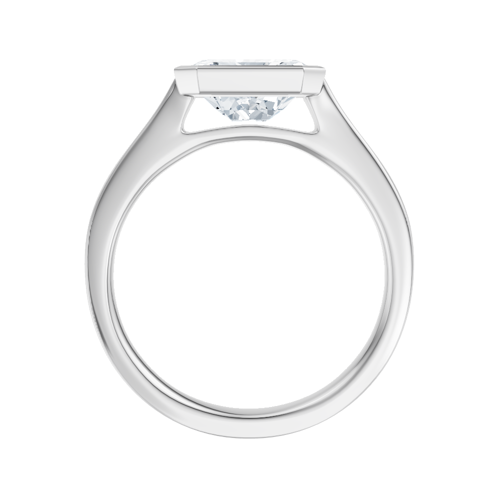 Noelle emerald lab diamond engagement ring in platinum - view 2
