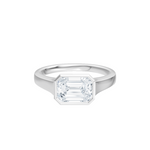 Noelle emerald lab diamond engagement ring in 18k white gold