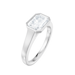 Noelle emerald lab diamond engagement ring in platinum - view 4