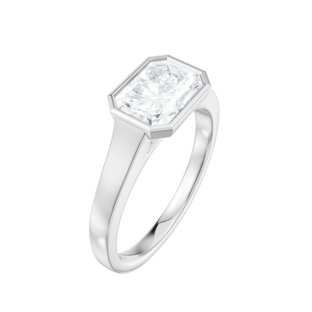 Noelle emerald lab diamond engagement ring in platinum - view 4