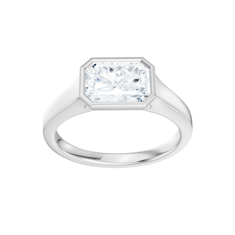 Noelle emerald lab diamond engagement ring in platinum - view 5