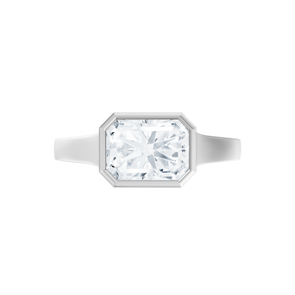 Noelle emerald lab diamond engagement ring in 14k white gold - view 6