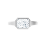 Noelle emerald lab diamond engagement ring in platinum - view 6