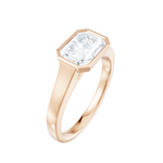 Noelle emerald lab diamond engagement ring in 18k rose gold - view 4