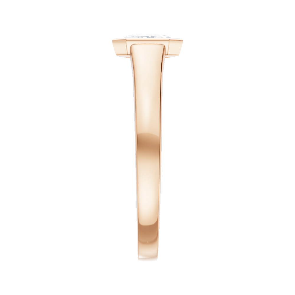Noelle emerald lab diamond engagement ring in 18k rose gold - view 3