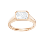 Noelle emerald lab diamond engagement ring in 18k rose gold - view 5