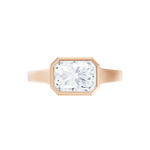 Noelle emerald lab diamond engagement ring in 18k rose gold - view 6