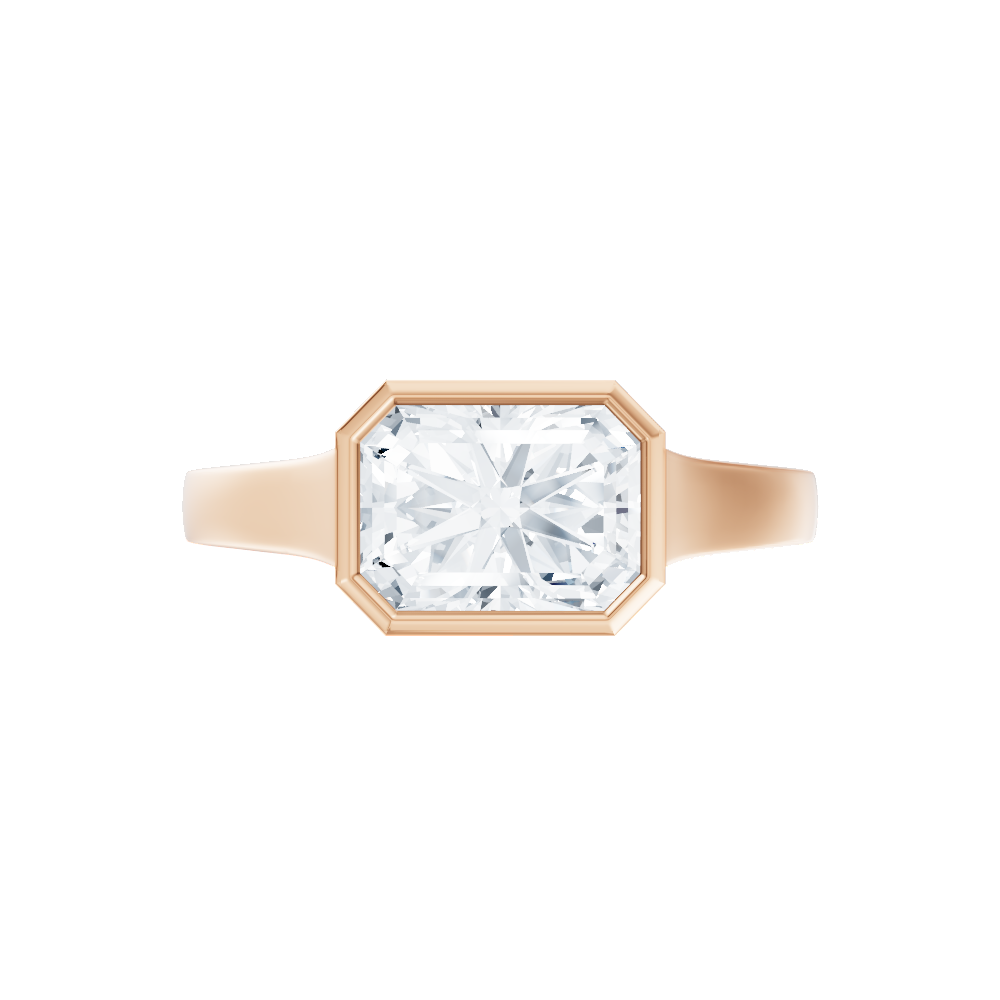 Noelle emerald lab diamond engagement ring in 18k rose gold - view 6