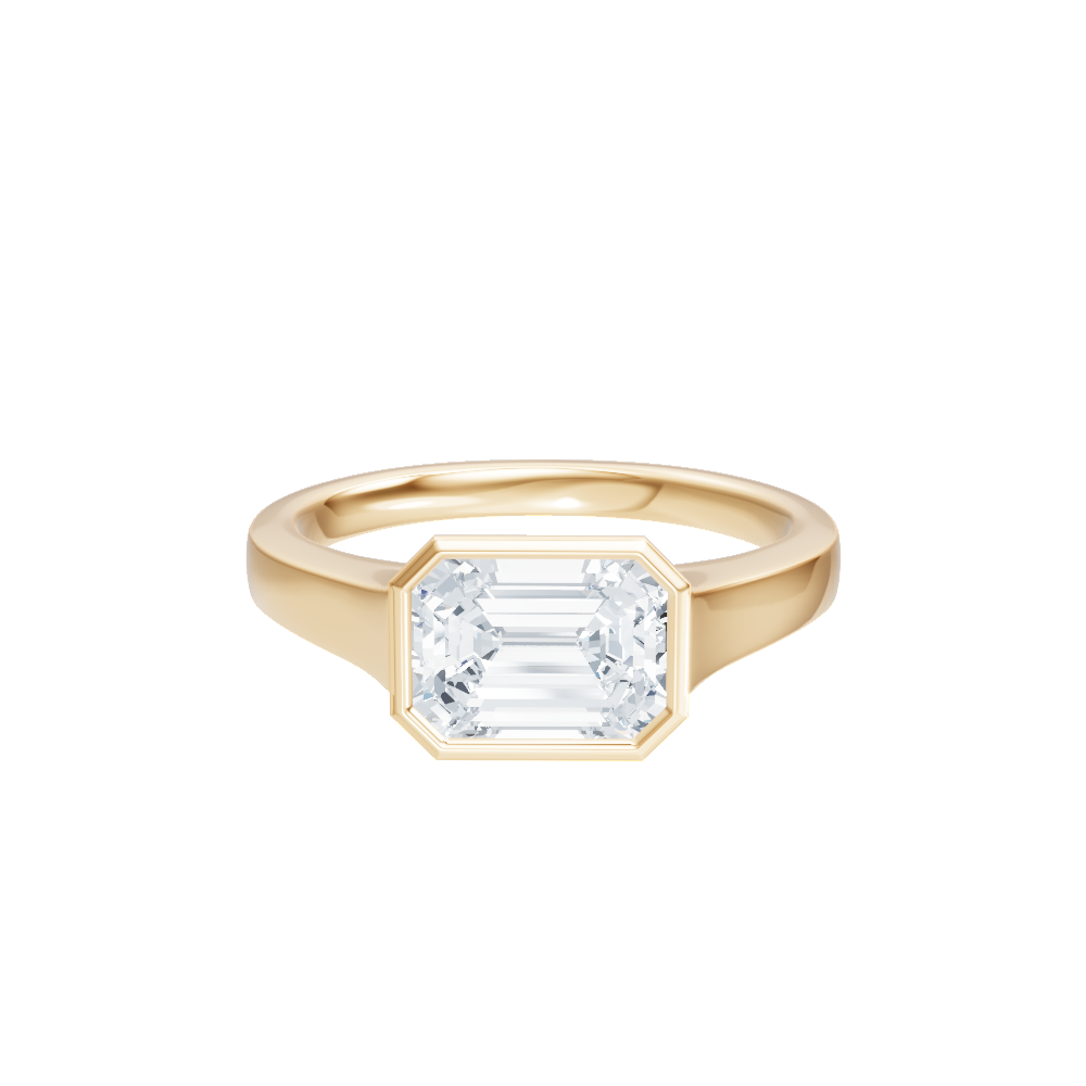 Noelle emerald lab diamond engagement ring in 14k yellow gold