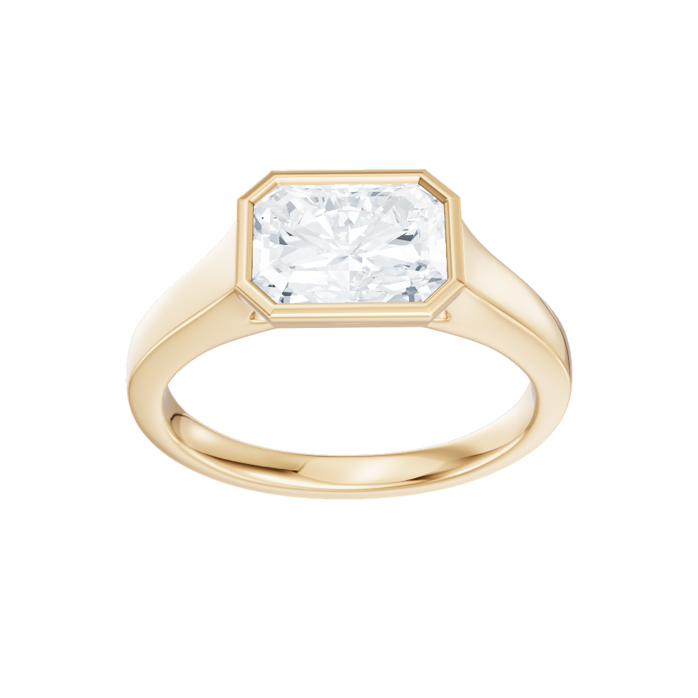 Noelle emerald lab diamond engagement ring in 14k yellow gold - view 5
