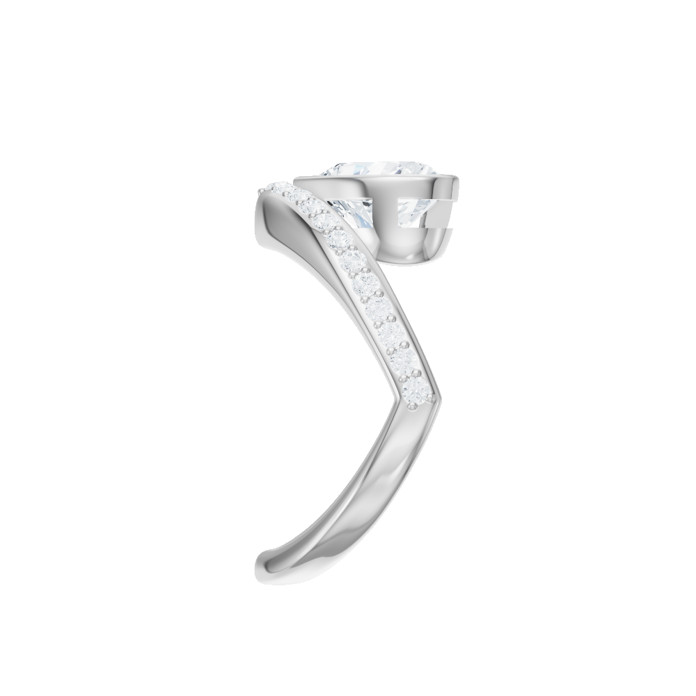 Whitney heart lab diamond engagement ring in 18k white gold - view 4