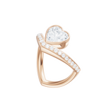 Whitney heart lab diamond engagement ring in 18k rose gold - view 2